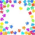 Game tickler jigsaw puzzle rainbow colors parts Royalty Free Stock Photo