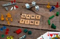 `Game Time` made from Scrabble game letters Royalty Free Stock Photo