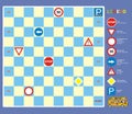 Game-traffic signs, board game, activity, vector