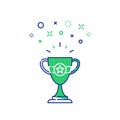 Game trophy line icon, champion award, first place reward, contest goblet prize