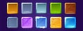 Game ui app icons, square buttons, cartoon menu Royalty Free Stock Photo