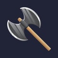 Game UI asset. Gaming user interface axe icon. vector illustration