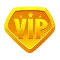 Game UI VIP Icon Gold Diamond.