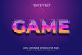 Game vector eps 3d text effect illustration design. Royalty Free Stock Photo