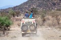 Game viewing vehicle in the savanna