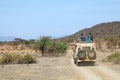 Game viewing vehicle in the savanna