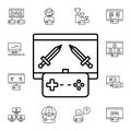 Game, vs, wars, game controller flat vector icon in esport pack