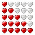 Game web rating hearts set Royalty Free Stock Photo