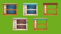 Game wooden shelf windows set