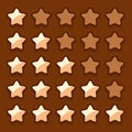 Game wooden web rating stars set