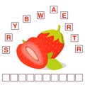 Game words puzzle ripe strawberry crossword game. Royalty Free Stock Photo