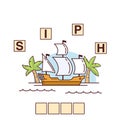 Game words puzzle ship.Education developing child.Sailing galleon.