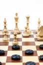 Gameboard with chess and checkers playing Royalty Free Stock Photo