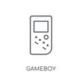 Gameboy linear icon. Modern outline Gameboy logo concept on whit