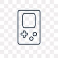 Gameboy vector icon isolated on transparent background, linear G