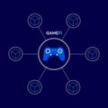 Gamefi concept. Blockchain game