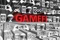 GAMEFI concept blurred background 3d Royalty Free Stock Photo
