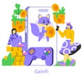 GameFi. Flat Vector Illustration Royalty Free Stock Photo