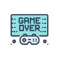 Color illustration icon for Gameover, video and videogame Royalty Free Stock Photo