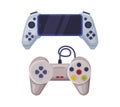 Gamepad as Game Controller and Input Device for Video Game Console Vector Set Royalty Free Stock Photo