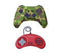 Gamepad as Game Controller and Input Device for Video Game Console Vector Set Royalty Free Stock Photo