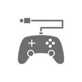 Gamepad, console controler grey icon. Isolated on white background Royalty Free Stock Photo