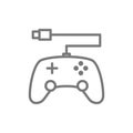 Gamepad, console controler line icon.
