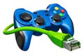 Gamepad, game controller with lan cable. 3D rendering