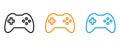 Gamepad icon Thin line illustration set Royalty Free Stock Photo