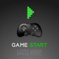 Gamepad or joypad black color and pixel play symbol, design illustration Royalty Free Stock Photo