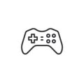 Gamepad, joypad line icon, outline vector sign