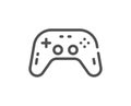 Gamepad line icon. Game joystick sign. Vector