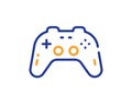 Gamepad line icon. Game joystick sign. Vector