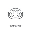 Gamepad linear icon. Modern outline Gamepad logo concept on whit Royalty Free Stock Photo