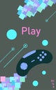 Gamepad of the old console. Pixel graphics. Wallpaper, poster, cover. Simple flat vector illustration of joystick from Royalty Free Stock Photo