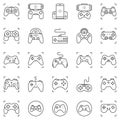 Gamepad outline icons set - Game Controller for Gamer concept signs collection