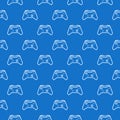 Gamepad blue pattern. Vector Controller seamless background Royalty Free Stock Photo