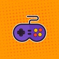 Gamepad, retro game controller vector sticker Royalty Free Stock Photo