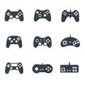 Gamepads vector icon set