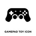 Gamepad toy icon vector isolated on white background, logo concept of Gamepad toy sign on transparent background, black filled Royalty Free Stock Photo