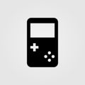 Gamepad vector illustration. Geek gaming retro gadgets from the nineties. Old game entertainment devices of the 90s Royalty Free Stock Photo