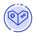 Gamepad, Videogame, PlayStation Blue Dotted Line Line Icon