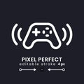 Gamepad white linear desktop icon on black Royalty Free Stock Photo