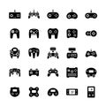 Gamepads icon set in flat style.Vector symbols