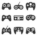 Gamepads Icon Set on White Background. Vector