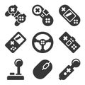 Gamepads Icons Set. Game Controllers on White Background. Vector