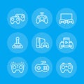 Gamepads line icons set