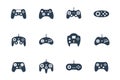 Gamepads, game controllers icon set Royalty Free Stock Photo