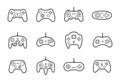 Gamepads Icons in Thin Line Style