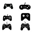 Gamepads vector icons set in black style